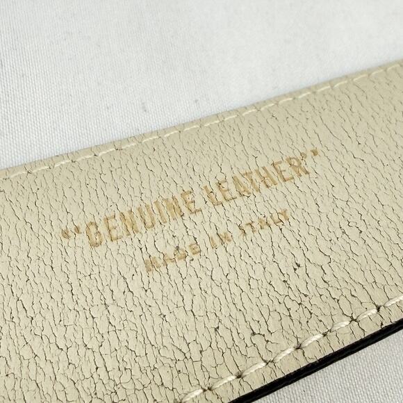 Vintage By Paloma Picasso Leather Belt Gold Triple X Hardware Cream 75